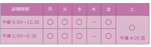 ざいつ内科クリニック-診療時間